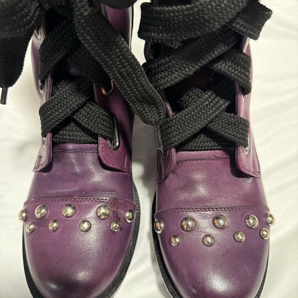 Girotti #37 Purple Studded Combat Boots